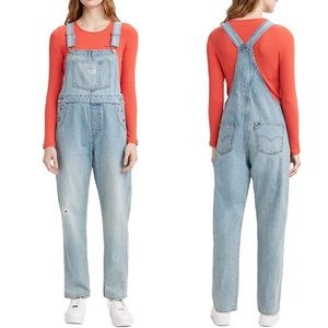 🆕 Levi's Loose Fit Overalls Light Wash Denim Jeans Pants Baggy Jumpsuit